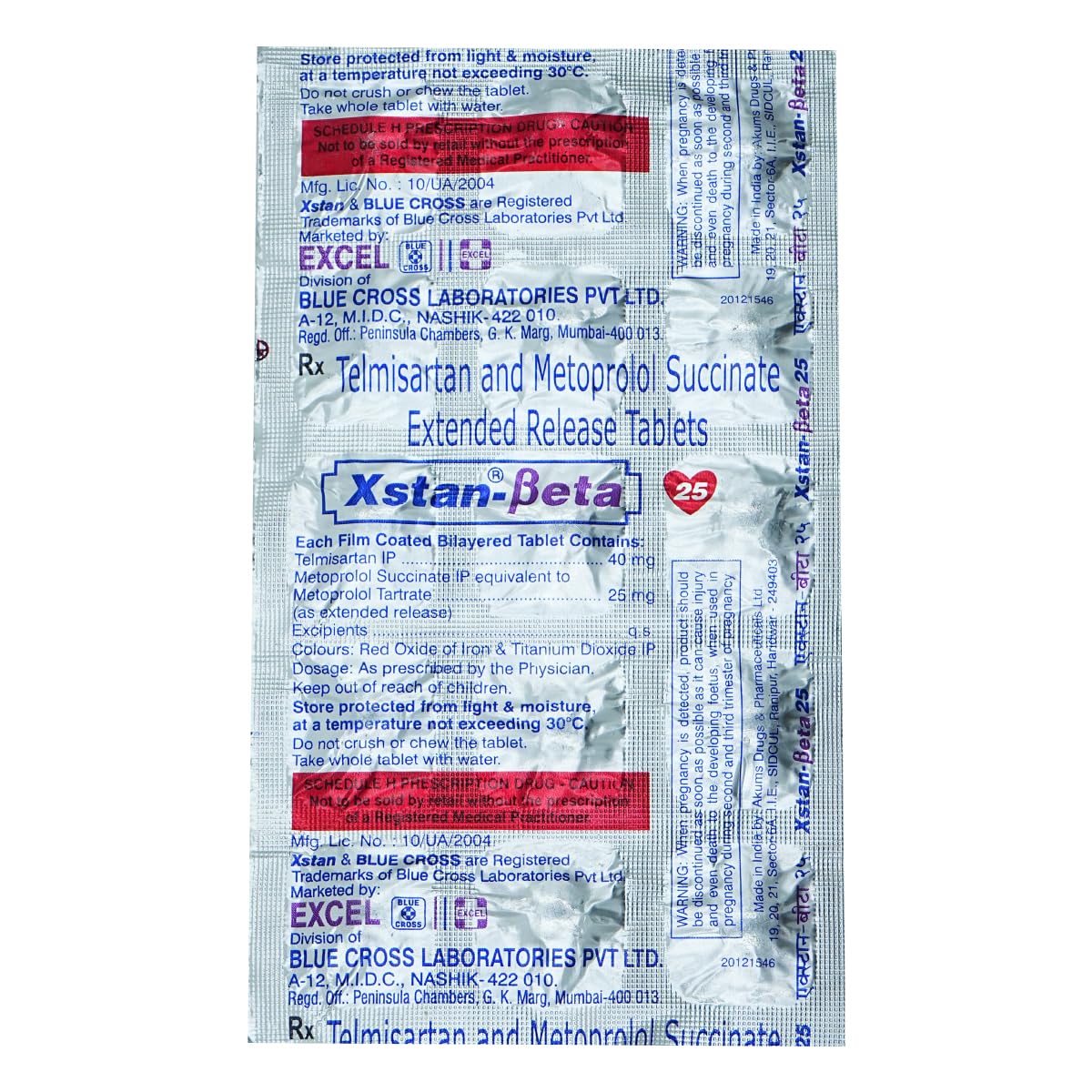Xstan - Beta 25Mg - Strip of 15 Tablets