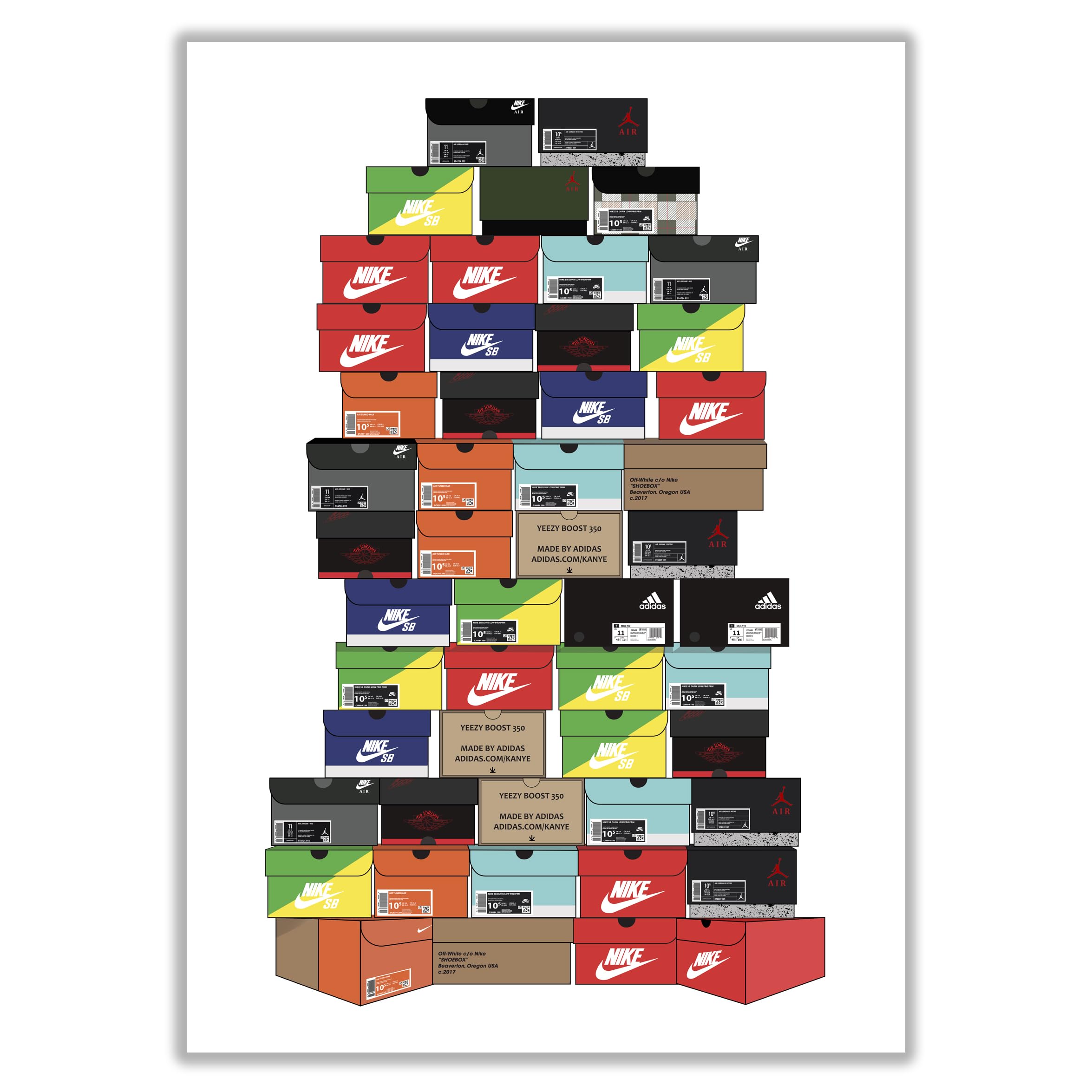 jordan shoe boxes on the wall