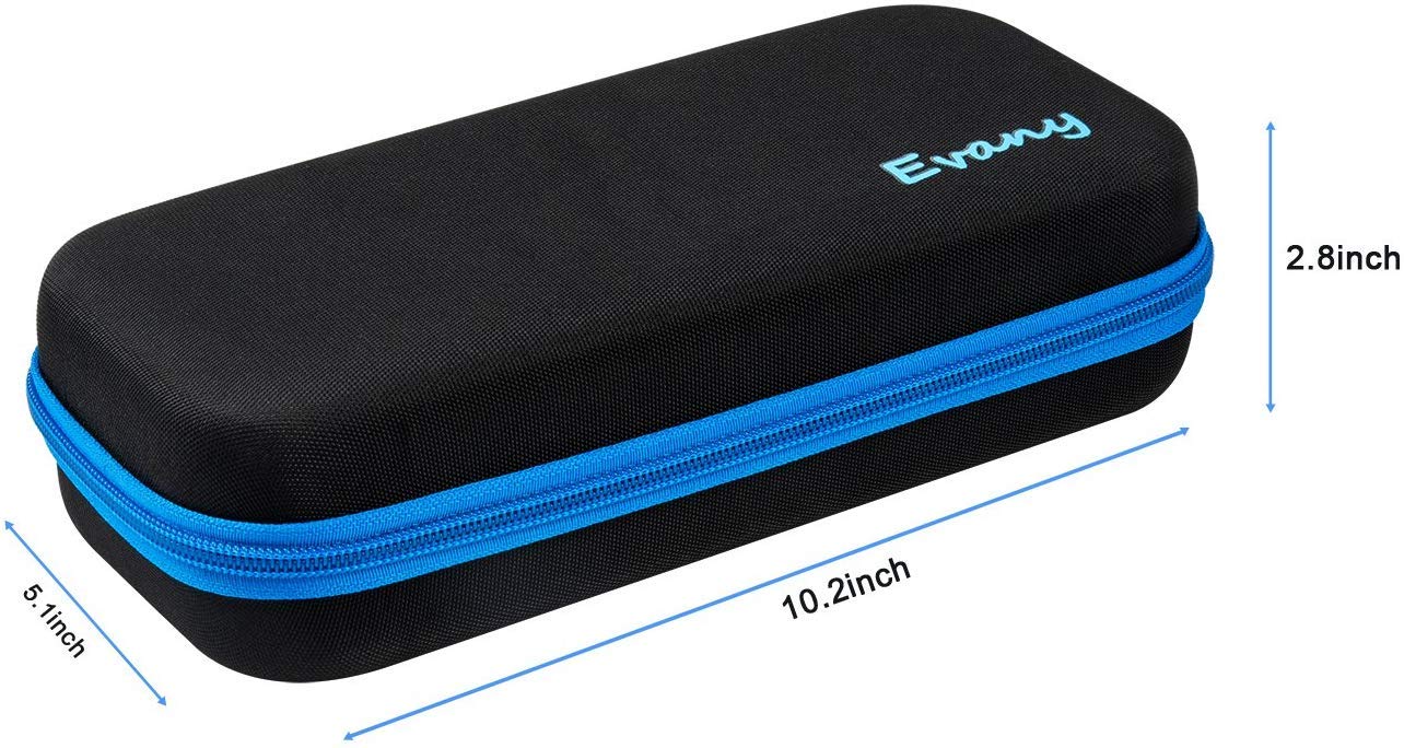 [Updated] Evany Nintendo Switch Hard Carrying Case with 19 Game Cartridge and 2 Micro SD Card Holders - Blue/Black