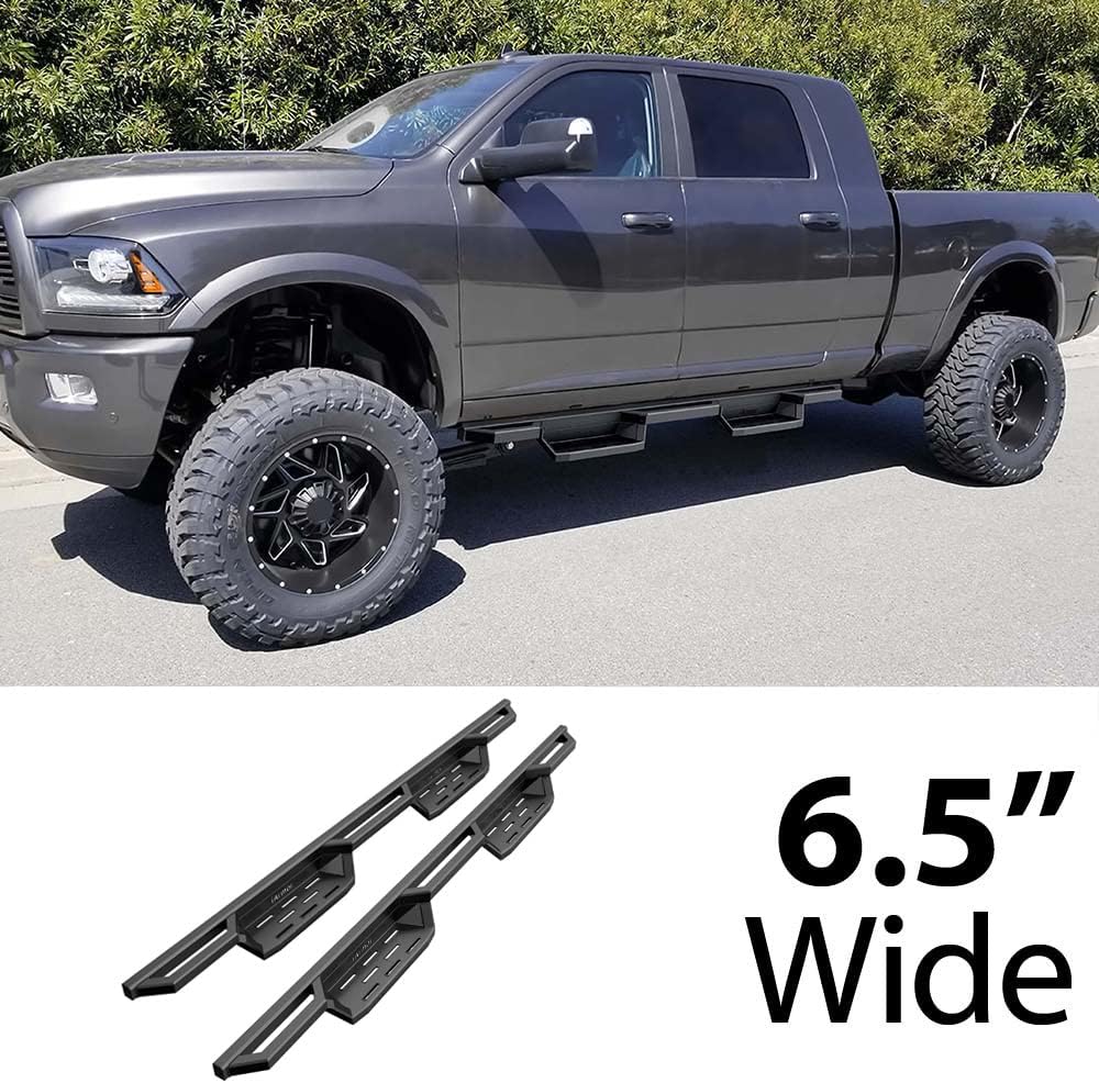HD Ridez Pocket Drop Steps Armor Compatible with Dodge Ram 2500 3500 2010-2026 Mega Cab (Nerf Bar Side Steps Side Bars)