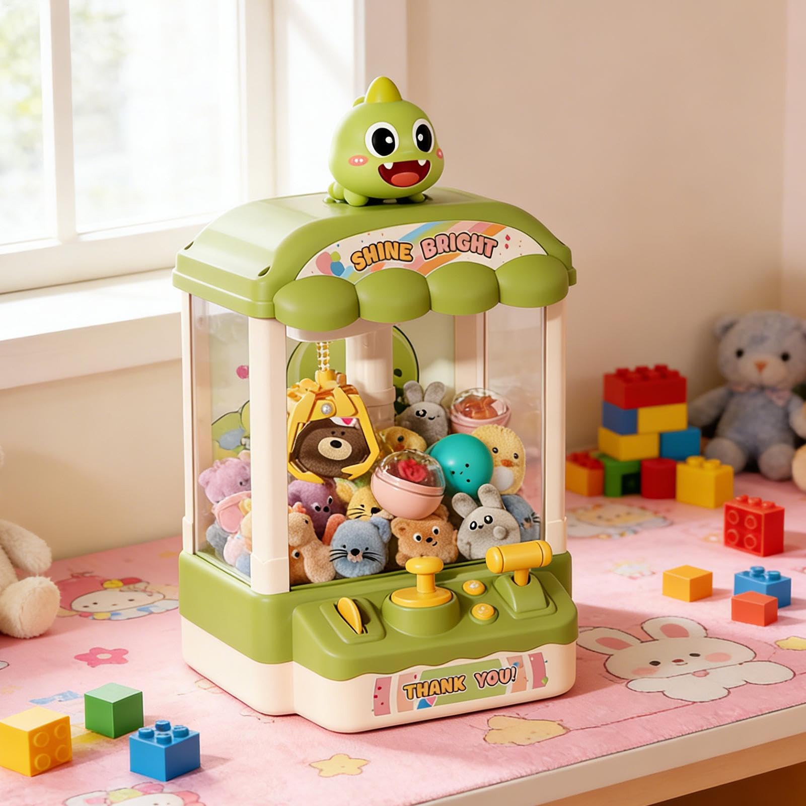 Máquina Garra Pequeña | Juguetes De Favor Temáticos De Dinosaurios para Fiestas | Máquina de Sorpresas Animada,para Fiestas En Casa Aula Guardería Cumpleaños Noches De Juego Salón Reuniones