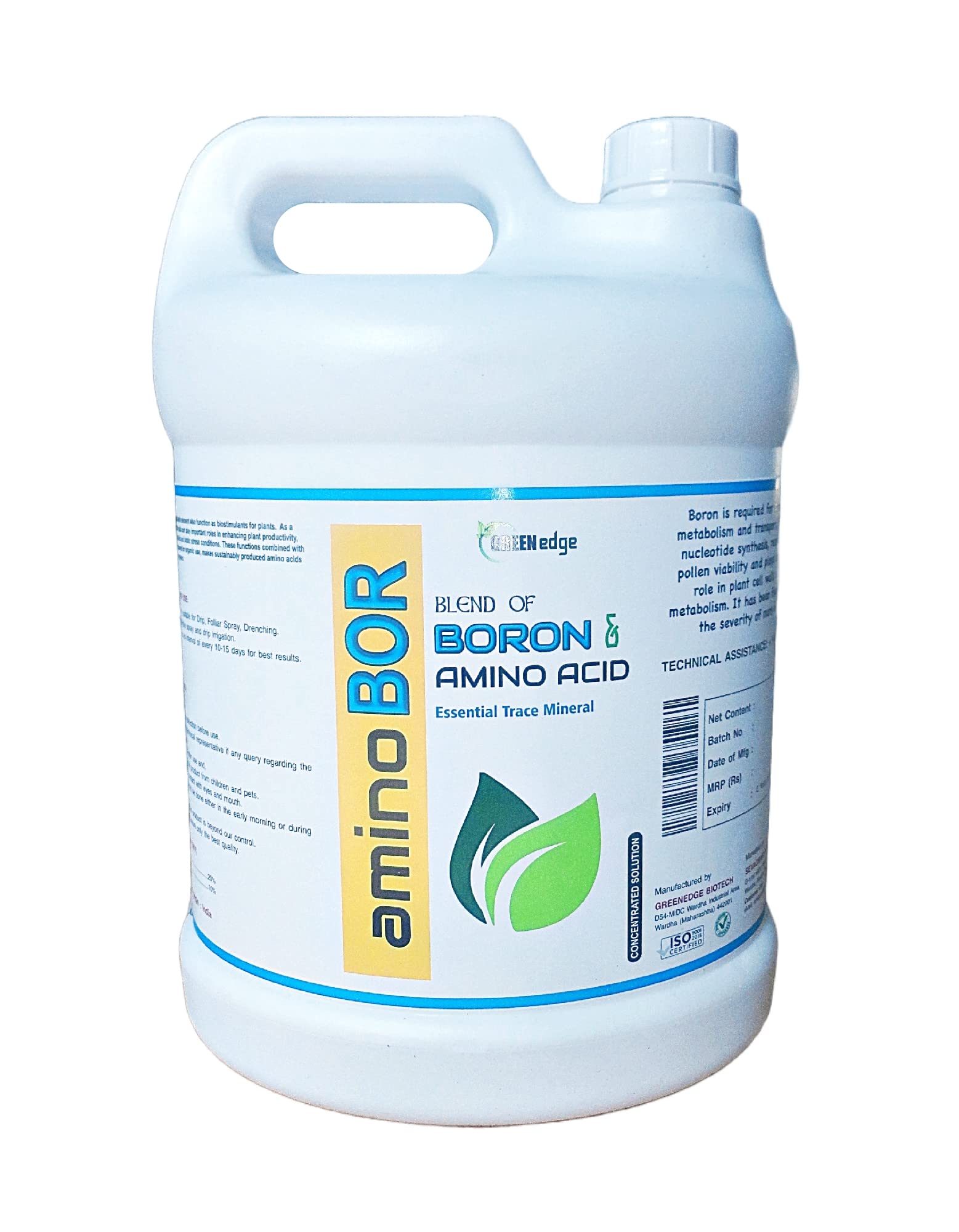 Greenedge Organic AMINOBOR (Chelated Boron: Amino Acid) Fertilizer (5 Liters) Concentrated Liquid for plant growth, yield, and overall plant health 5 L (B0BZTL9T5Z) Amazon Price History, Amazon Price Tracker