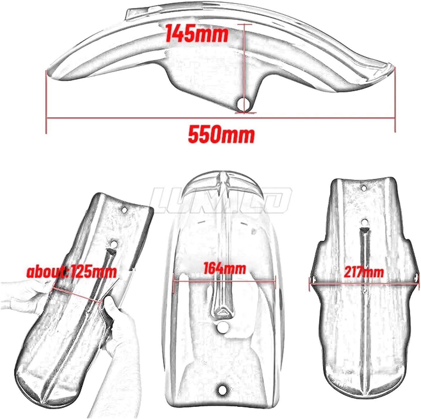 Rear Motorcycle Universal Mudguard ABS Short Mud Guard Bobber Chopper Cafe Racer Motocross Accessories Parts Frames