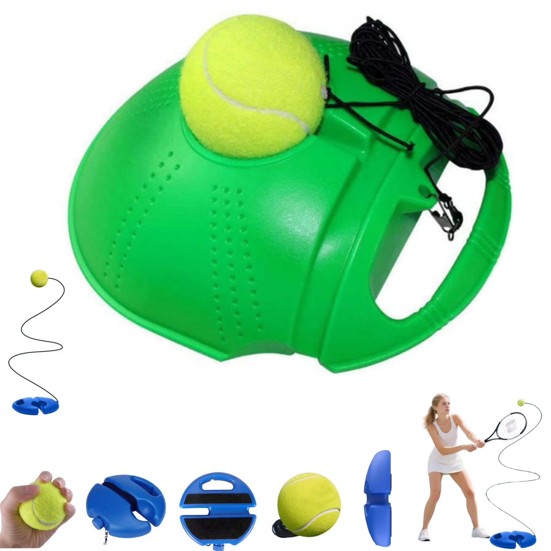 HISKI Tennis Ball Training Baseboard, Tennis Trainer Equipment Set, Tennis Trainer Ball with String, Tennis Trainer Rebound Ball, Multifunction Tennis Practice Rebounder for Backyard — view 8
