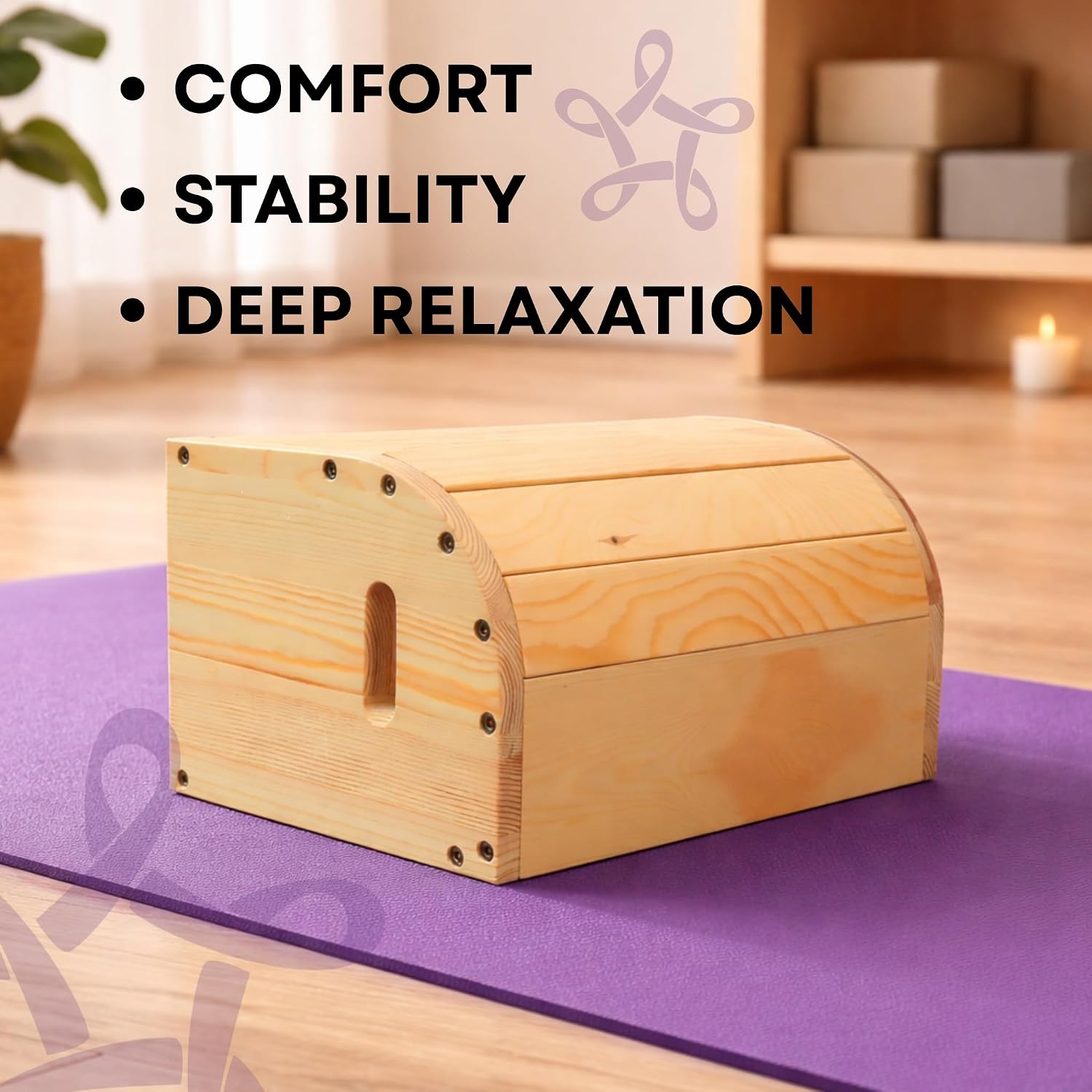 Yogikuti Viparit Karni Box by Yogikuti – Wooden Yoga Prop for Inverted Lake Pose, Ideal for Iyengar Yoga Practice and Support