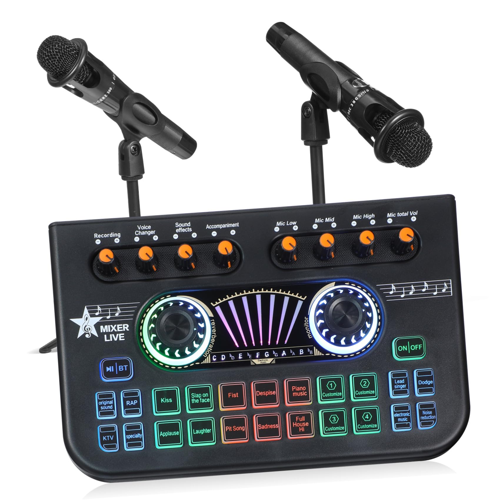 Alipis Kit De Equipo Para Podcast Profesional Con Micrófono Doble y Tarjeta De Sonido Grabación De Música Transmisión y Podcasting Estudios