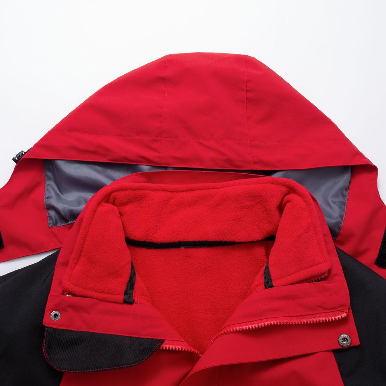 Générique Veste 3 en 1 Homme Imperméable Polaire Amovible, Capuche, Multi Poches, Résistante Anti-vent, Idéal Randonnée Trekking Outdoor Travail
