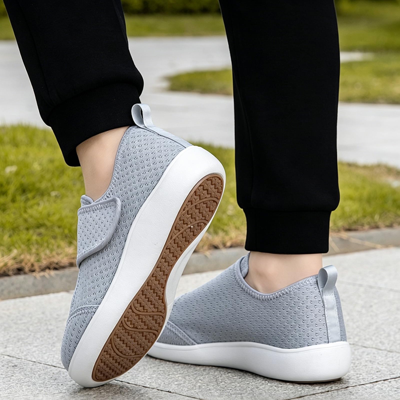 Scarpe da passeggio da donna da uomo larghe scarpe diabetiche per anziani larghezza regolabile artrite edema scarpa casual allargamento scarpe per anziani comode scarpe ortopediche per