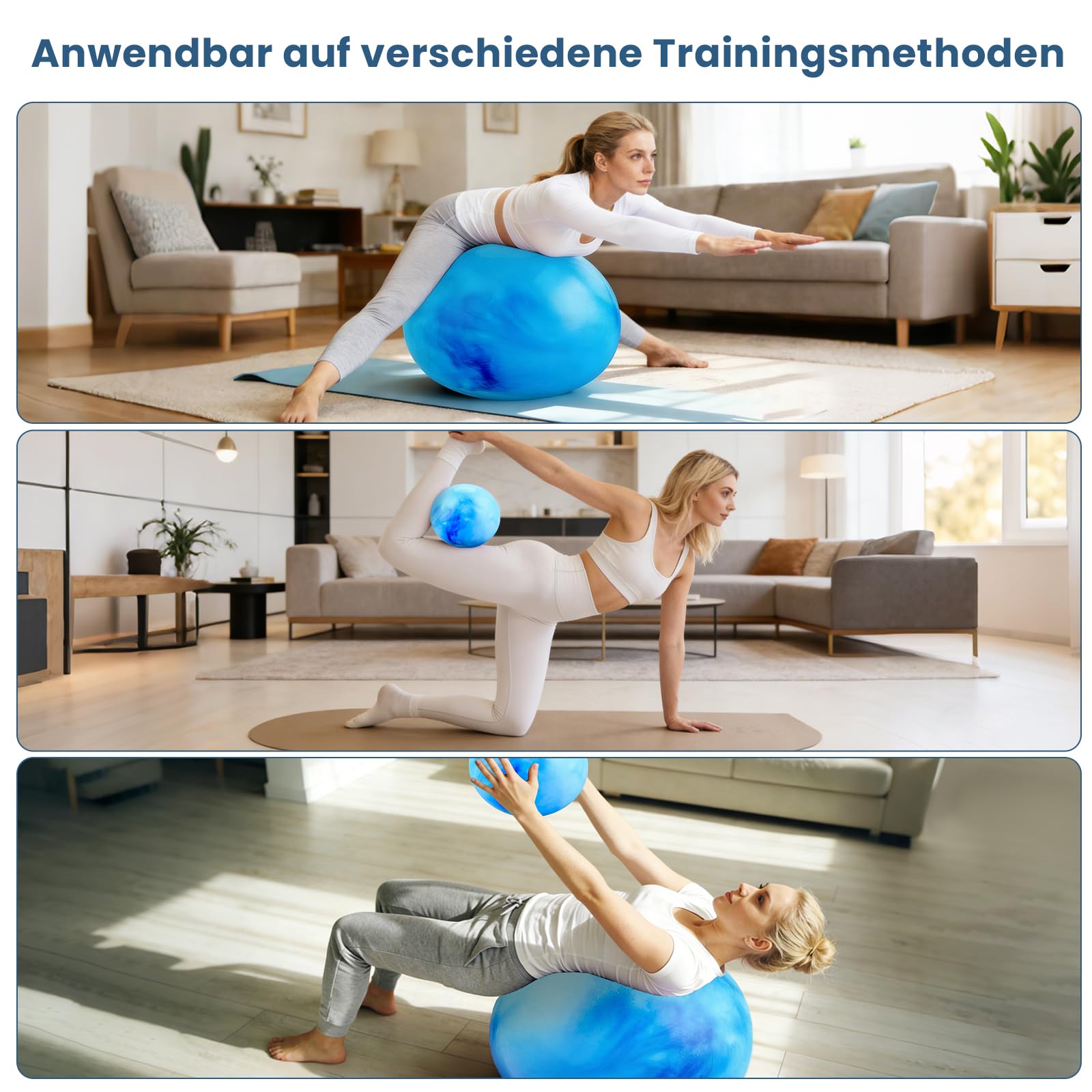 Ballon Grossesse 65cm et Pilates 25cm, Swiss Ball, Gym, Pilates, Anti-Slip Ballon Gonfleur Inclus, Fitness Materiel, Gymnastique, Yoga Accessoires