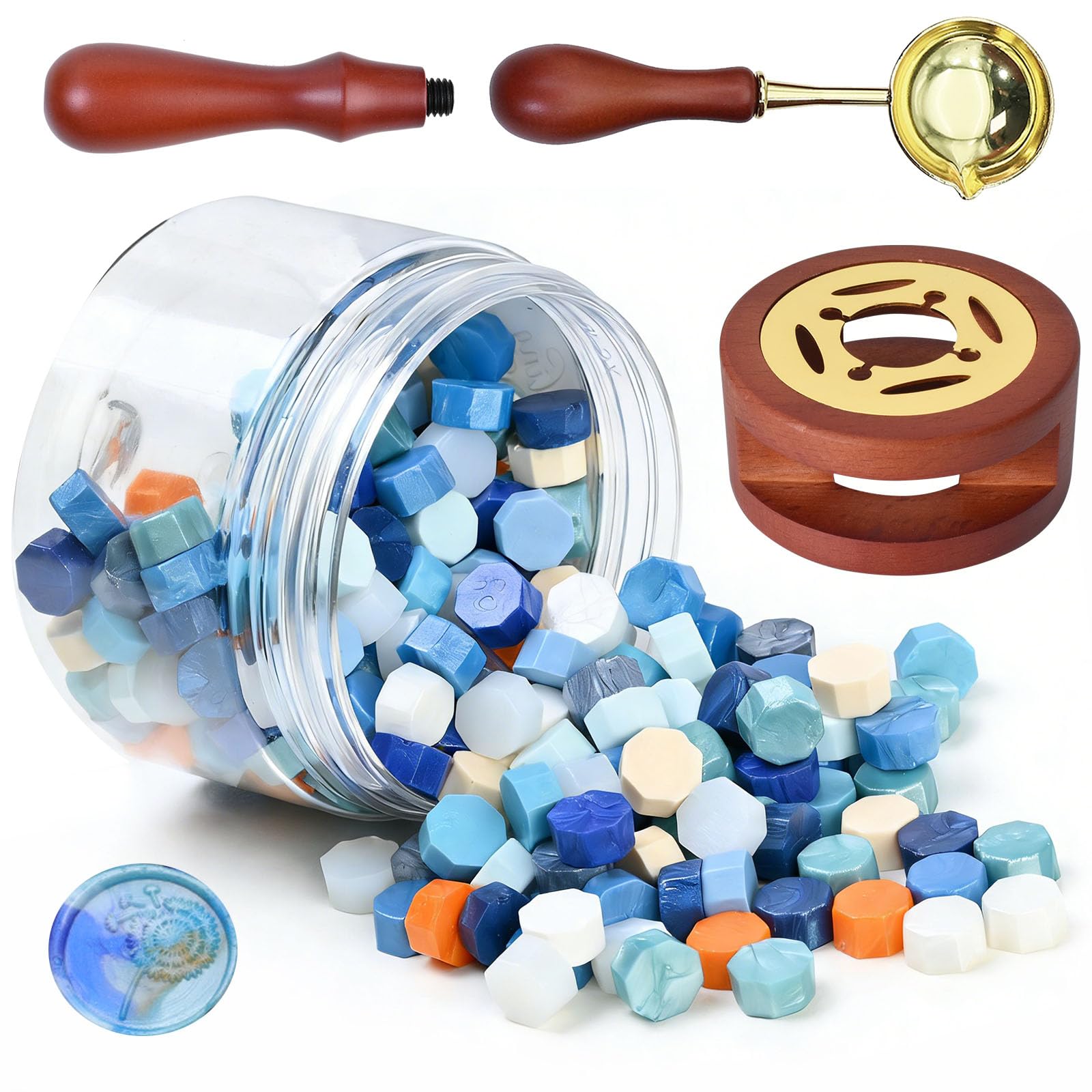 Kit Sceau de Cire 200 Pièces 13 Couleurs Perle de Cire à Cacheter avec Réchauffeur & Cuillère à Fondre