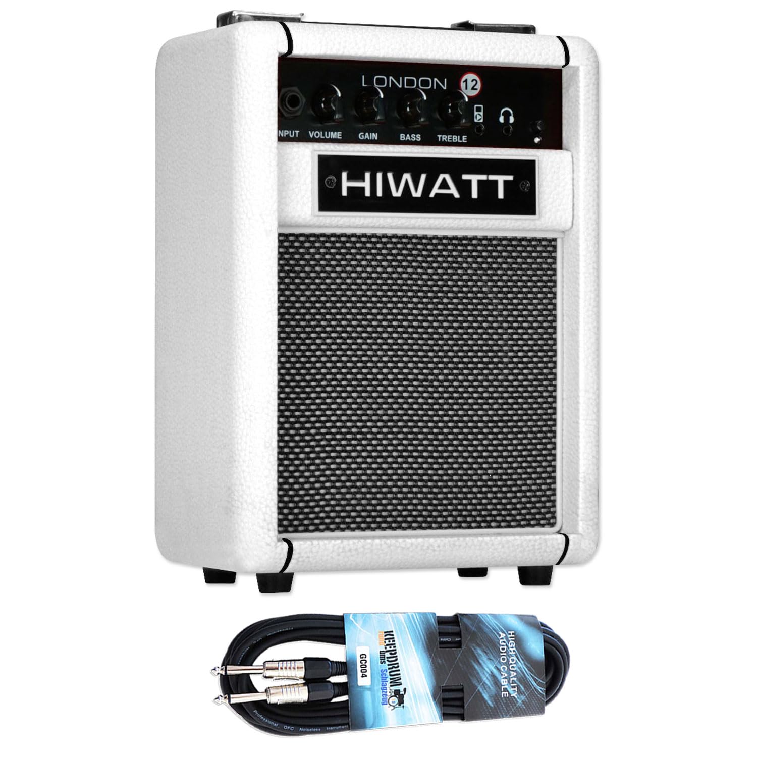 Hiwatt London 12 Combo Gitarren-Verstärker Weiß mit keepdrum Kabel