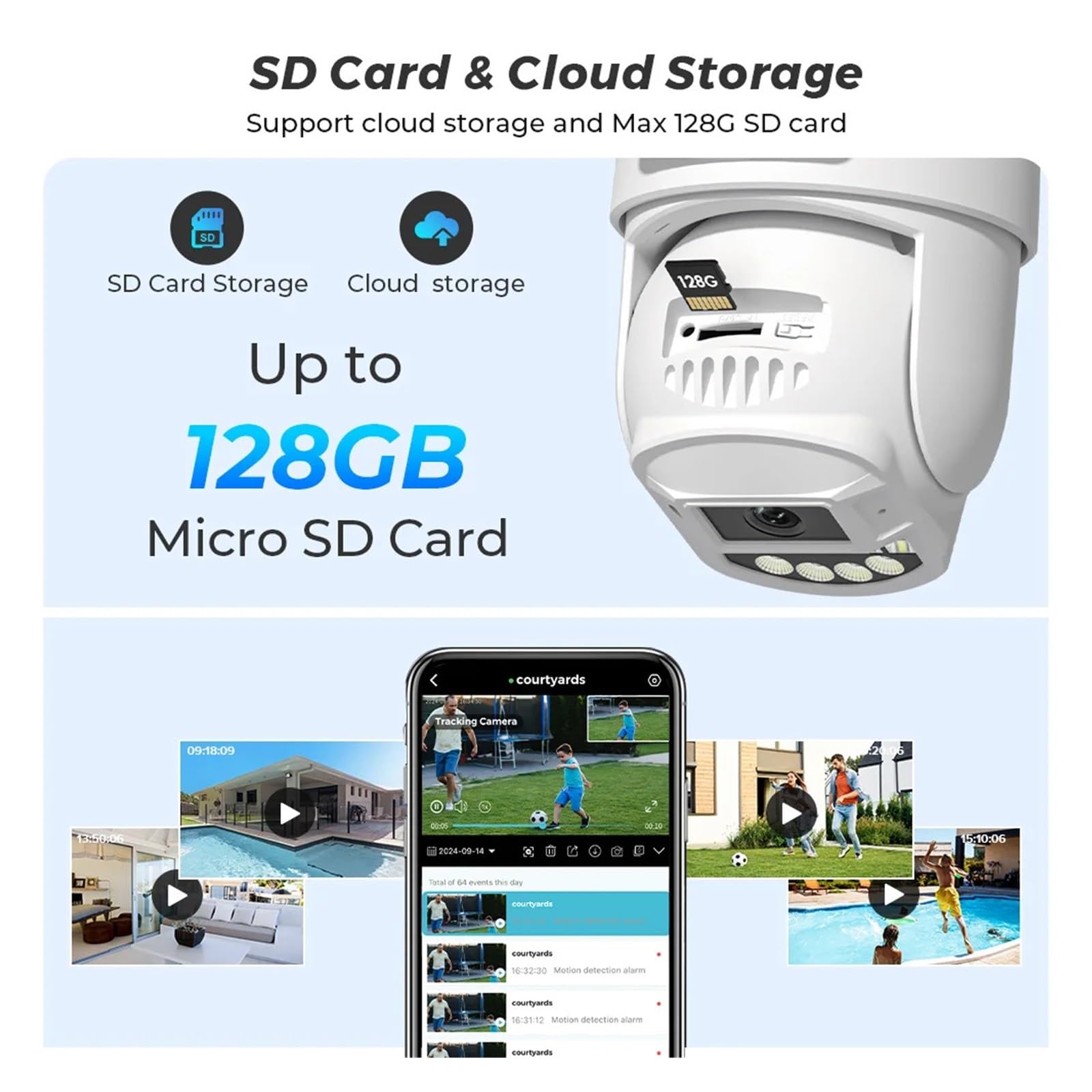 Caméra de Surveillance de sécurité à Domicile IP WiFi sans Fil