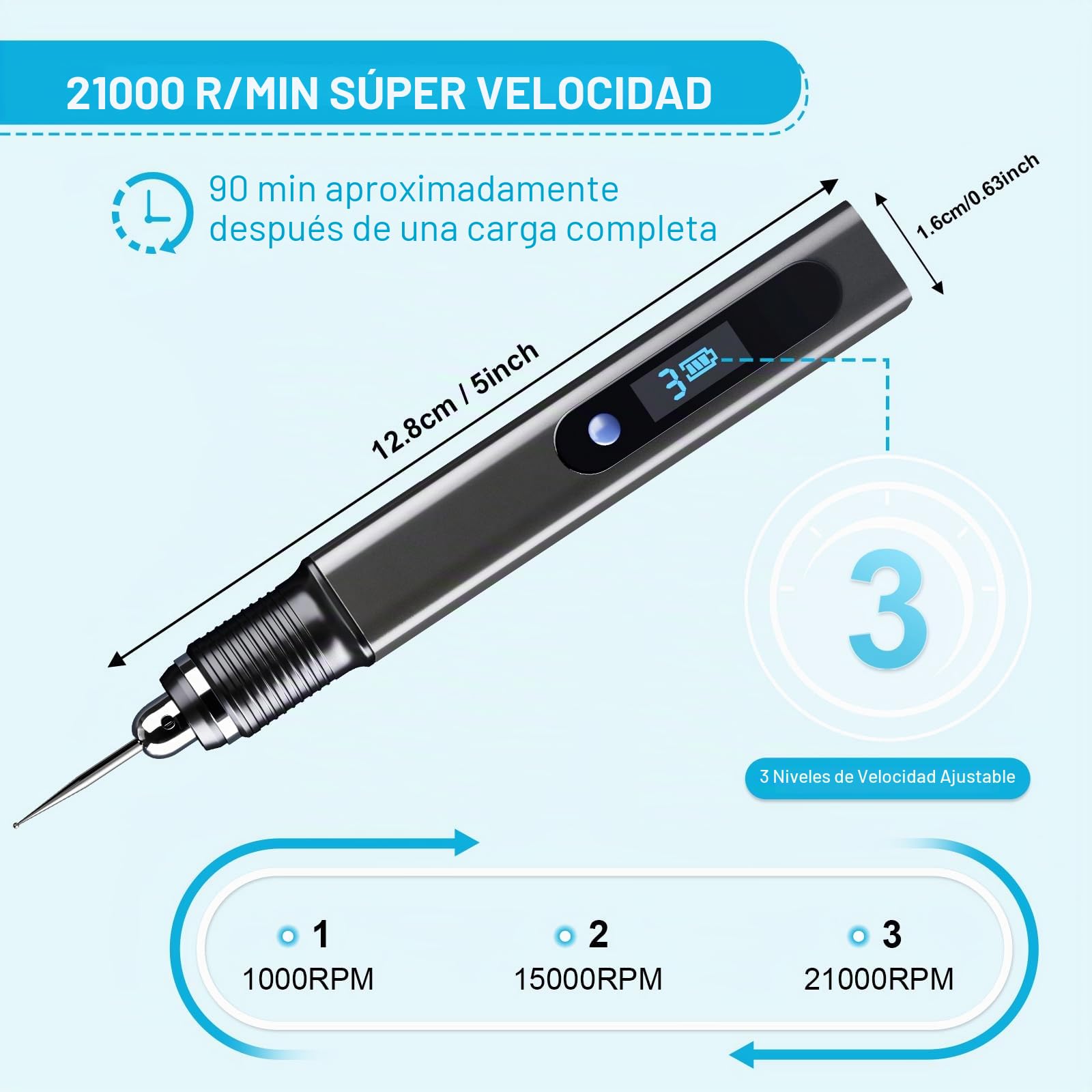 Bolígrafo de grabado eléctrico con 30 bits, bolígrafo de grabado inalámbrico recargable por USB, máquinas de grabado mini profesionales portátiles, herramienta rotativa de bricolaje para grabar en