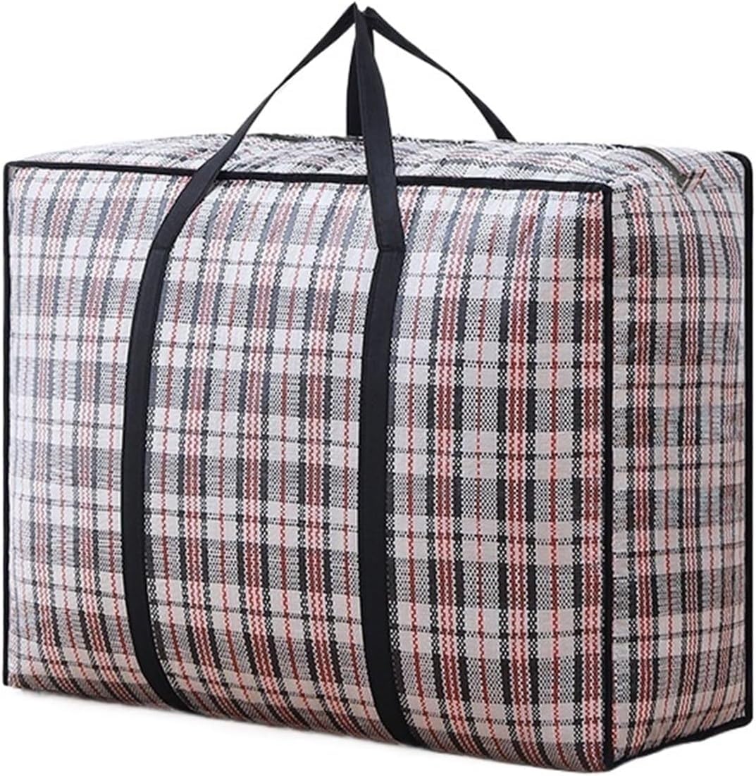 ZGHNASHUN Waterproof Bag Waterproof Storage Bags Thickened Wove Large Capacity Clothing Bag Multifunctional Portable Moving Luggage Packing Move House(Black,L-70x50x23cm)