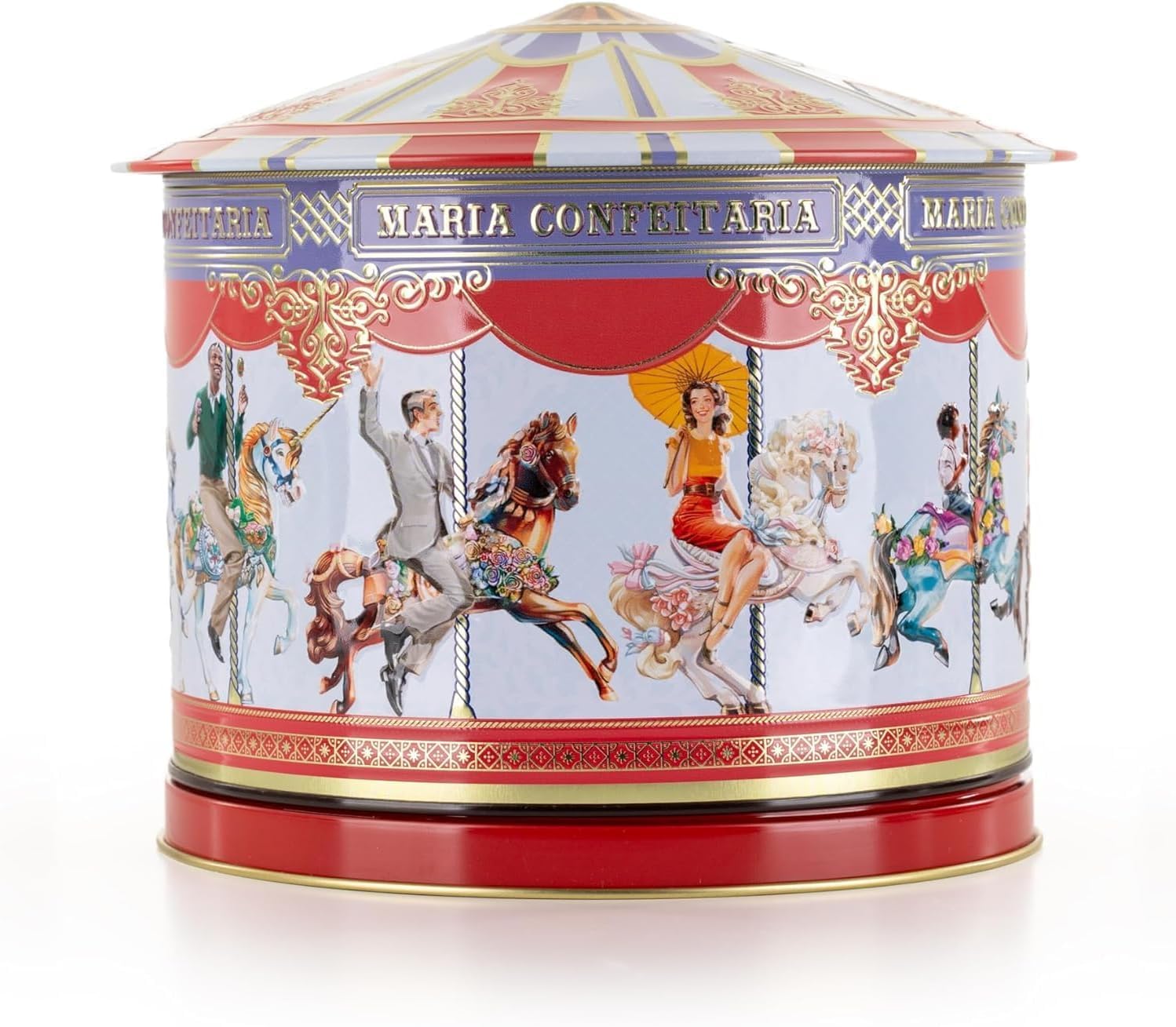 Boîte à biscuits Carrossel 300 g – Boîte musicale avec biscuits légers – Sélection de chocolats fins du Portugal – Boîte artistique à collectionner