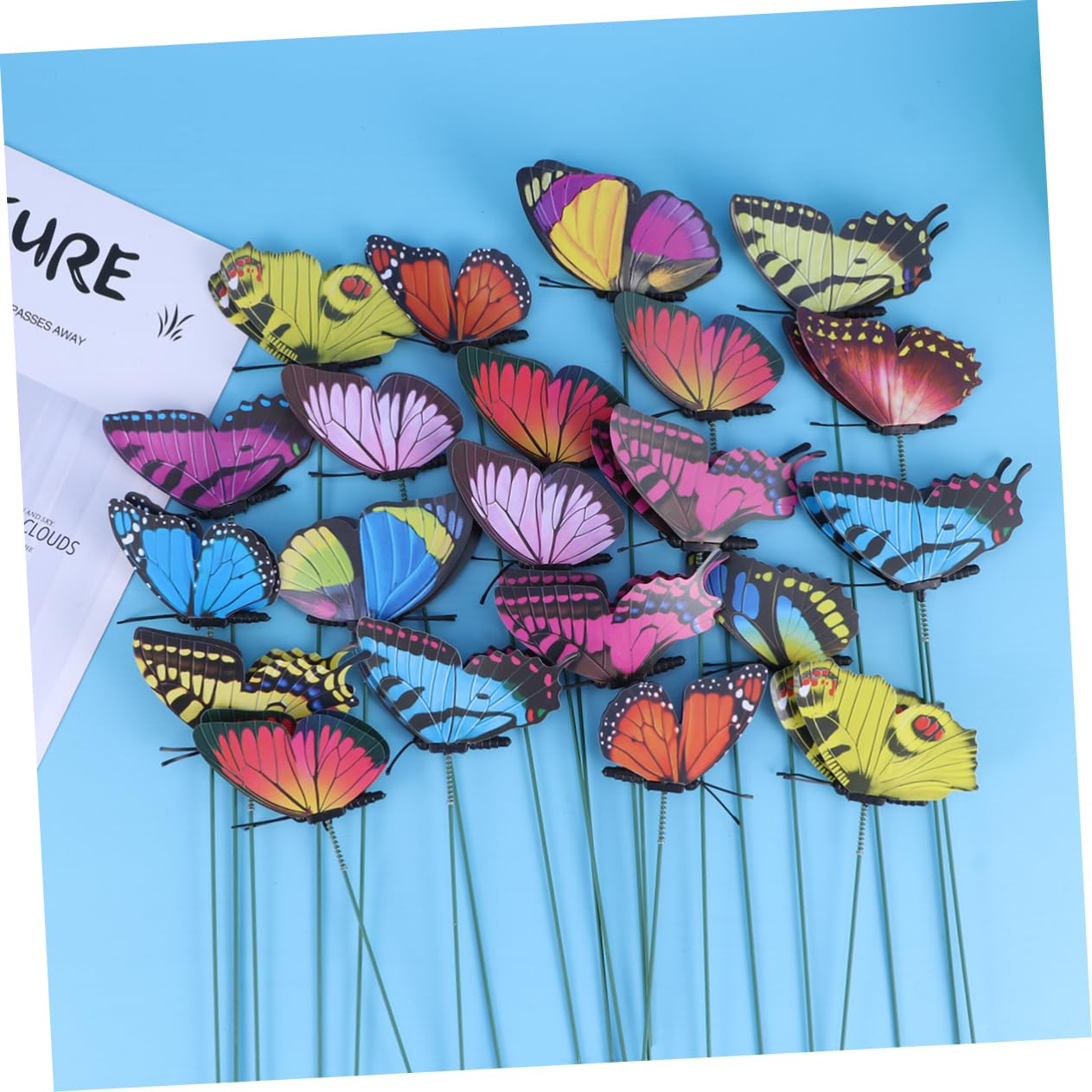 Zestaw 50szt Ogród Motyl Ogrodowy Motyle Ogrodowe Patyki Kołek Motylkowy Patyczek Do Dekoracji Ogrodu Sztuczne Stawki Pula Sztuczny Kwiat Na Wolnym Powietrzu