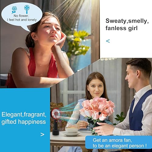 Miniatura 2 de Ventilador de mano portátil con difusor de aromaterapia, ventilador de escritorio recargable por USB, ventilador pequeño con batería de 2000 mAh con