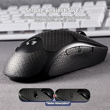 Sweat-Resistant Mouse Grip Tape for Logitech G Pro Wireless/Pro 2 Lightspeed Sticker Anti-Slip Mouse Skin G Pro Mice Decal(Black)
