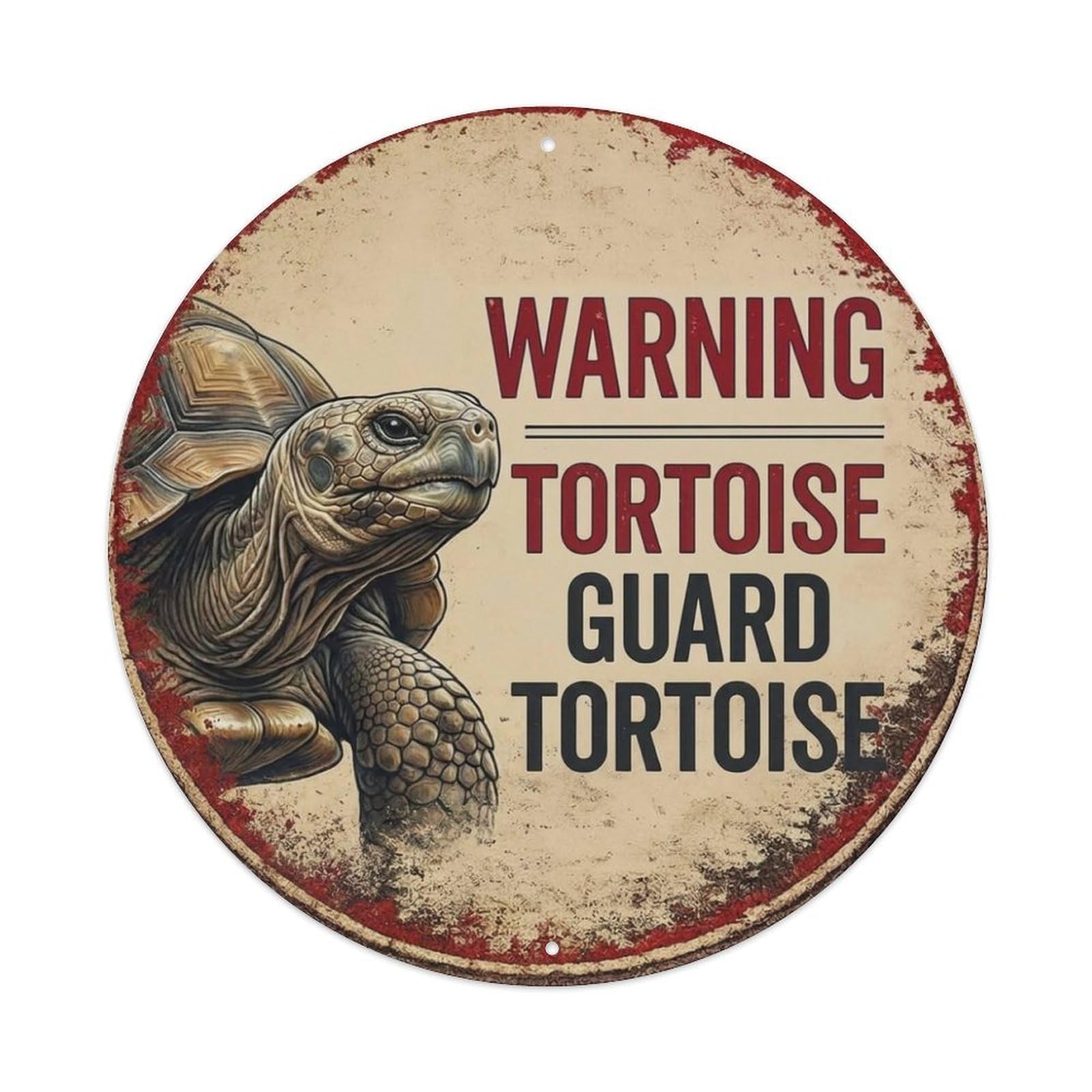 Metal Tin Sign Vintage Warning Tortoise