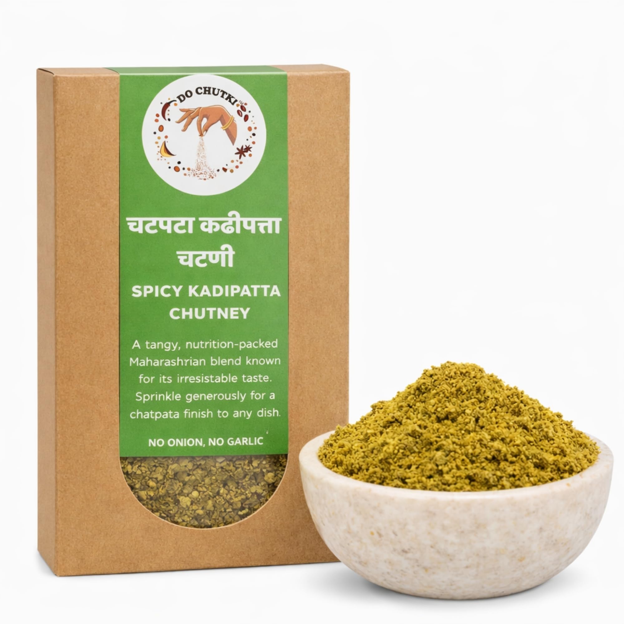 Do Chutki Curry Leaves Chutney Powder 100g (Pack of 1) | Kadipatta Chutney Podi | No Preservatives, No Added Sugar | For Idli, Dosa & Rice | Hand Pounded