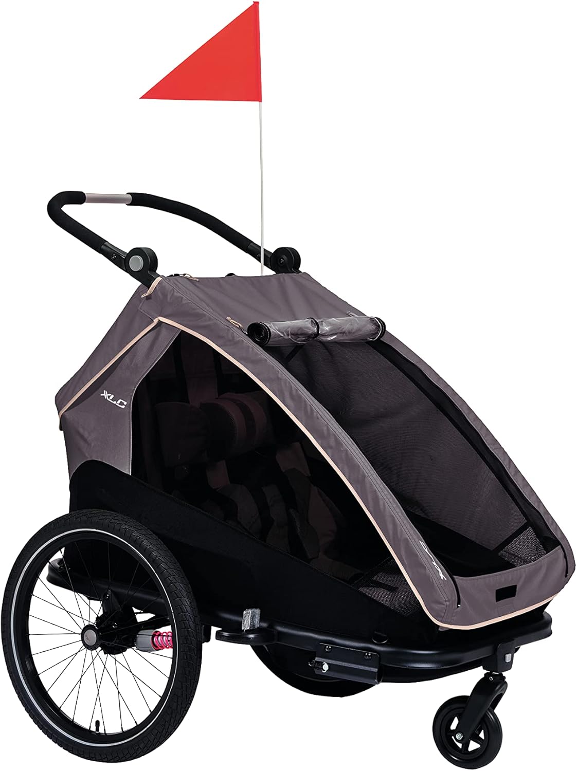 XLC Duo S Child Bicycle Trailer with safety flag