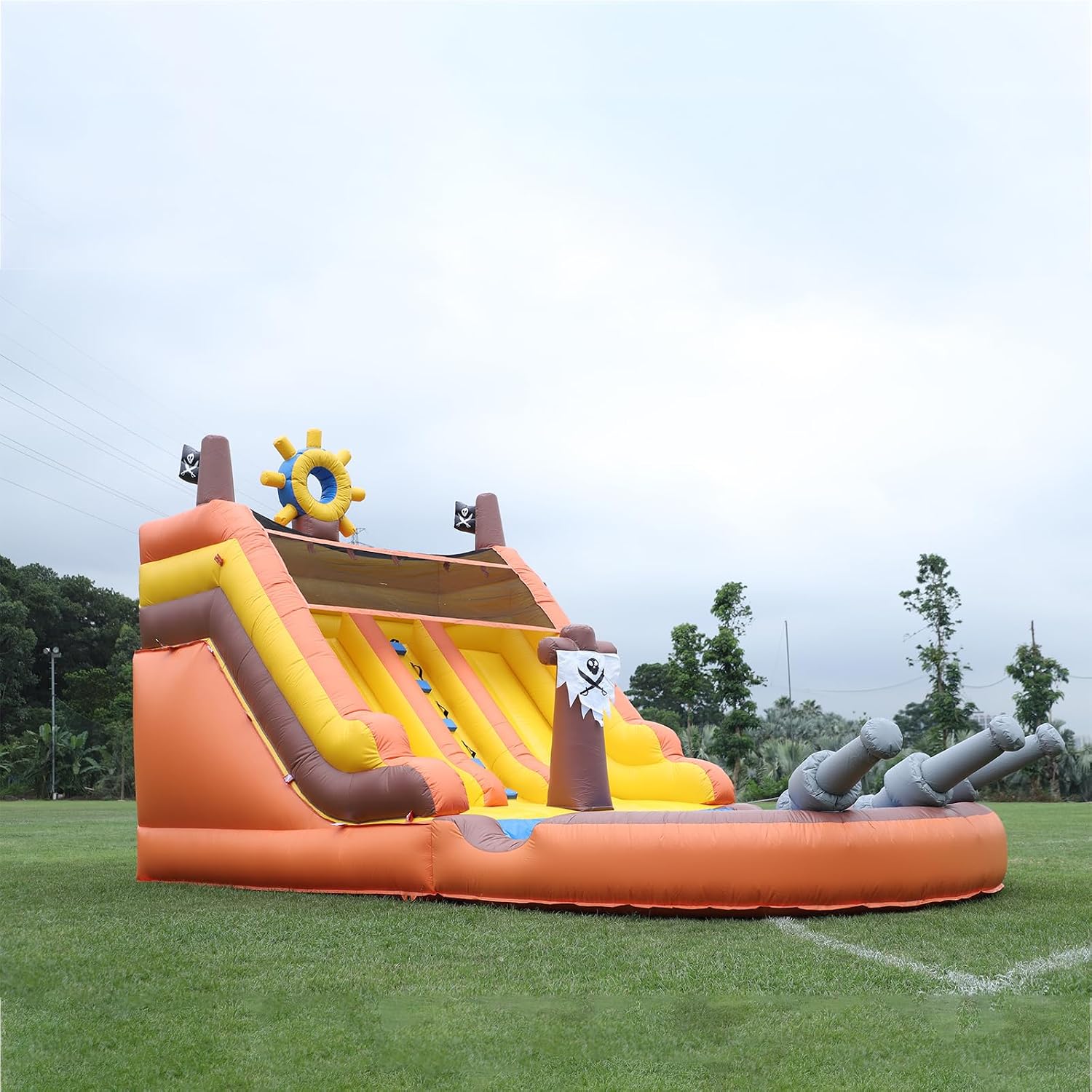 21FT/L Commercial Grade Water Slide for Adults,Inflatable Water Slide w/Heavy Duty Full PVC,Giant Splash Water Pool,1100 Blower,Dual slides Suitable for backyard, outdoor and commercial activities