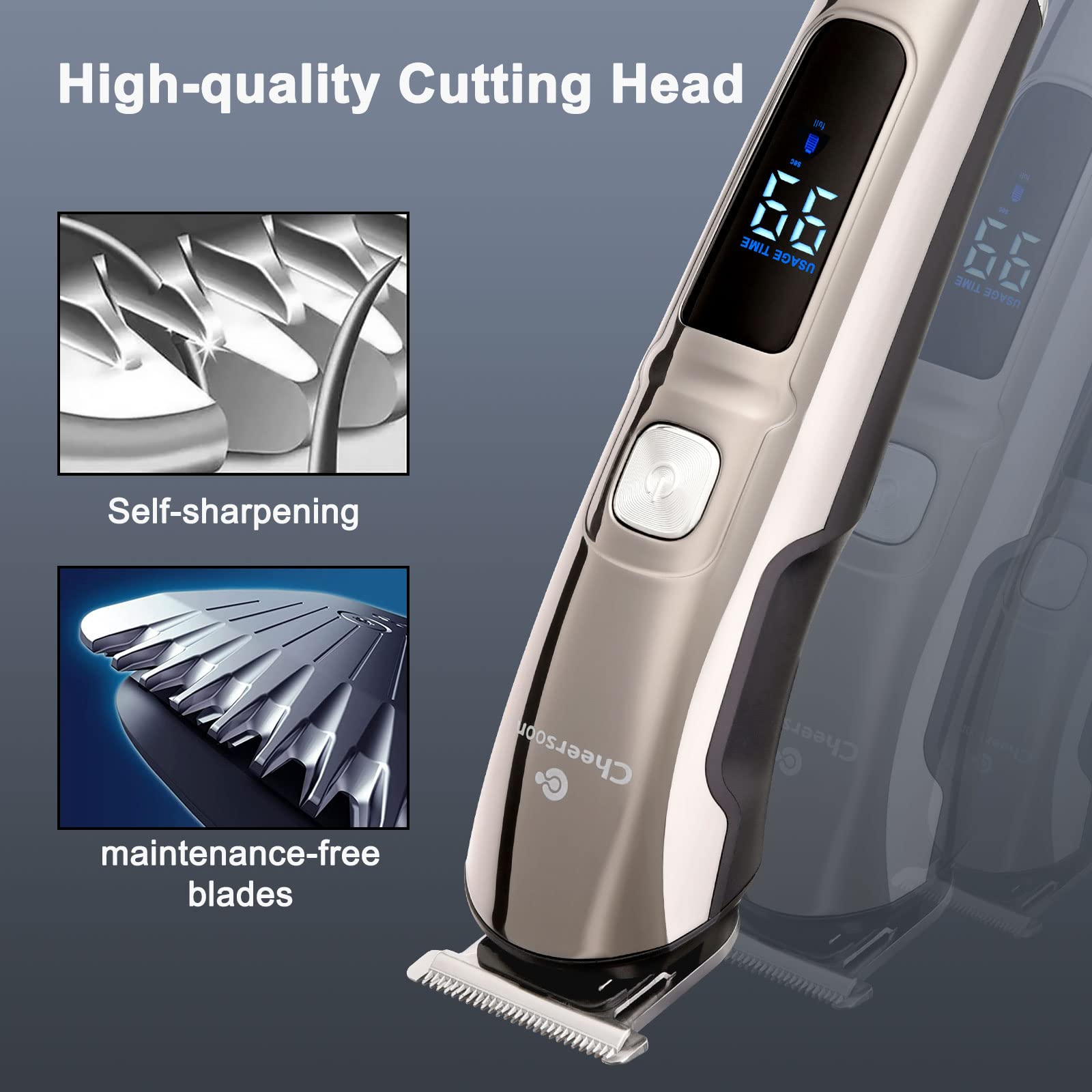 Cortapelos para hombres, recortadores de pelo, sin cables, IPX7, impermeable, recargable, todo en uno, para nariz, pelo, oído, bigote, cuerpo, corte de pelo facial, con pantalla LED