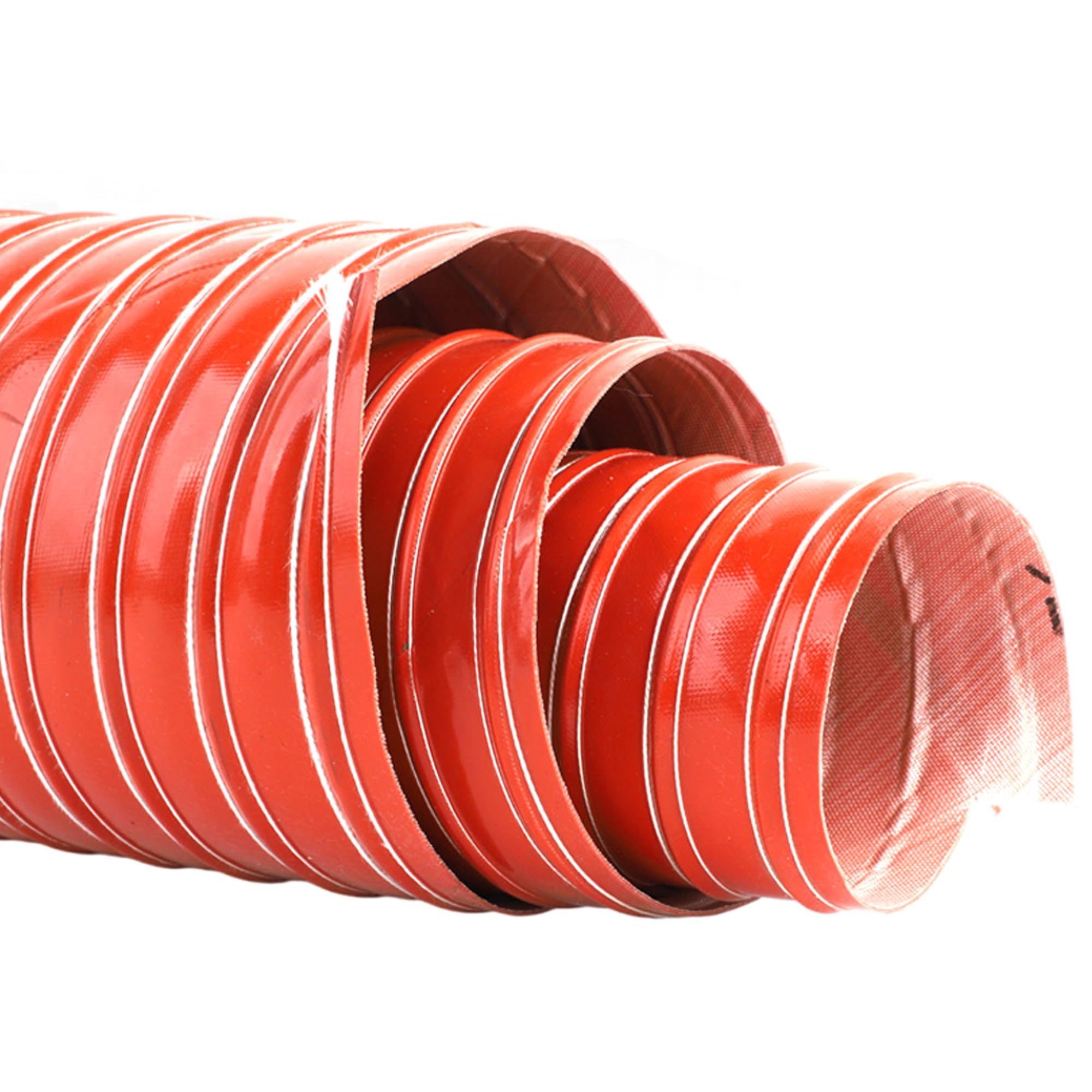 SDCFFC Red Flexible Duct Hosing, Exhaust Fan Vent Pipe Silicone Ducting Hose, Industrial Fumes Ventilation Duct, Heat Resistant Air Duct Hose
