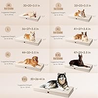 Vista 3 de EHEYCIGA Camas ortopédicas para perros grandes con funda extraíble lavable para jaula, camello, 35 x 23 pulgadas