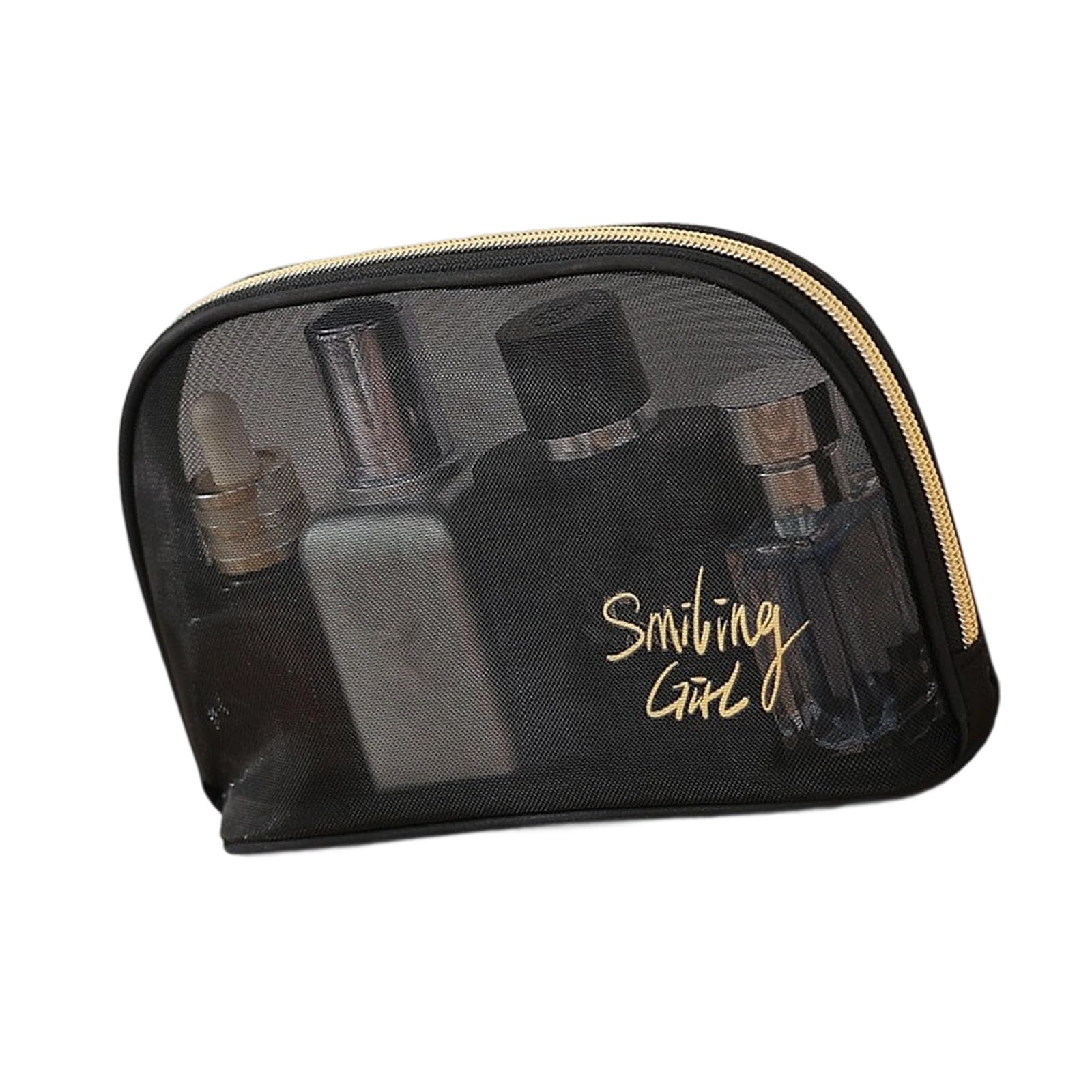 Tsophreniq Clear Square Makeup Storage Bag Meshes Cosmetic Organizers with Spacious Interior for Travel Accessory Meshes Makeup Bag