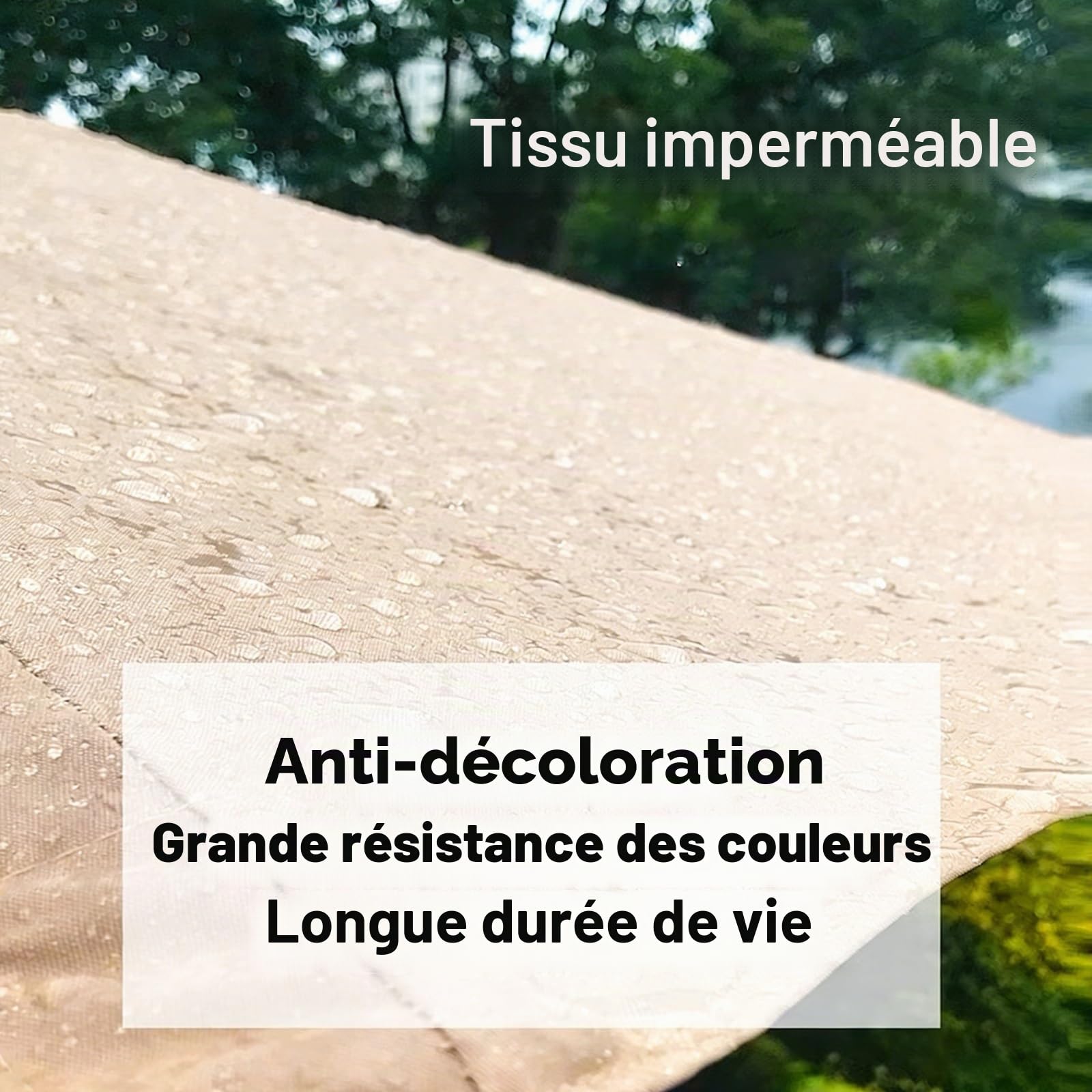 Toile de Parasol Déporté Carrée de Remplacement, 8 Baleines, avec Bouton Poussoir, Protection UV – pour Jardin, Terrasse, Marché(Red,3mx3m/10ftx10ft)