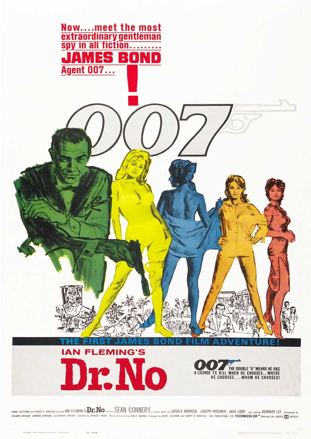 Omg Printing White Dr No James Bond 007 Sean Connery Poster/Print/Picture Satin Photo Paper - A4-210Mm X 297Mm