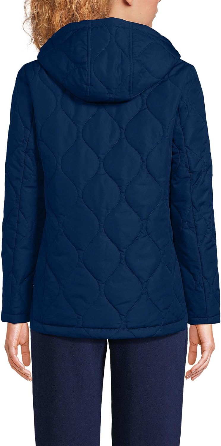 Lands' End Womens FeatherFree Onion Quilted Insulated Jacket Deep Sea Navy Regular Medium - Image 2