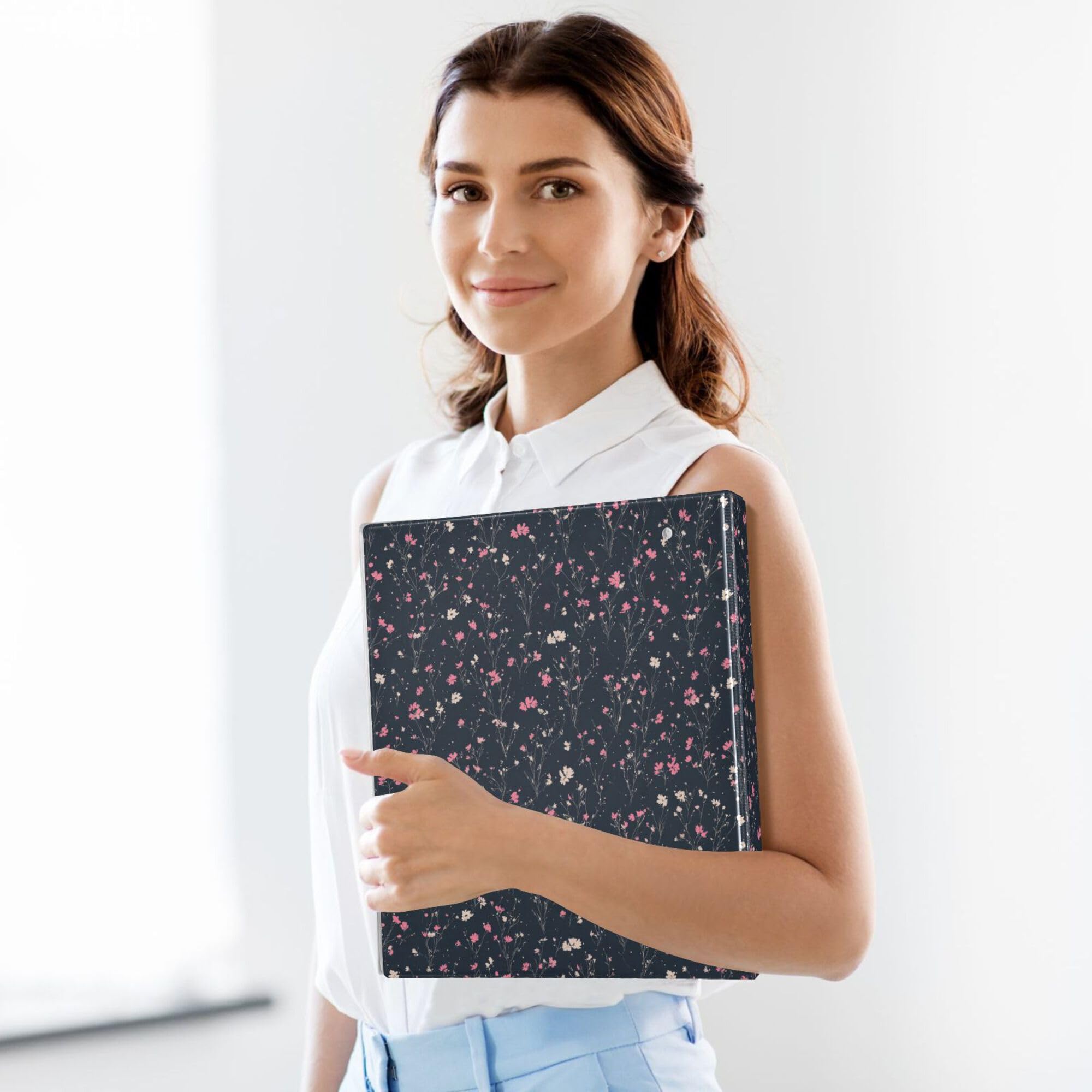 Raccoglitore ad anelli rotondi da 3,8 cm con tasche, confezione da 1/2 raccoglitori universitari per studenti con copertina rigida