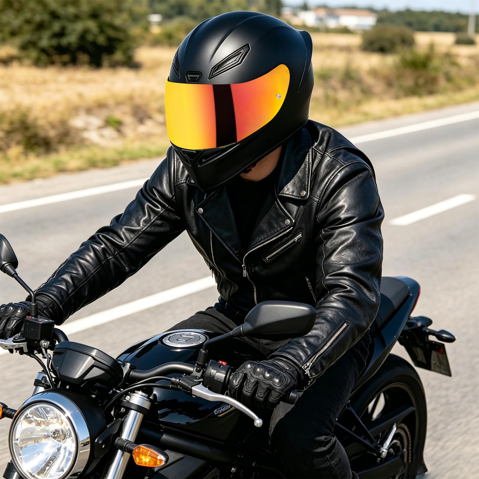 Visera Casco Moto Reemplazo para K1 K3SV K5,Visiera per Casco Integrale da Moto,Visera de Lente para Casco Protección contra Viento (Cromo Rojo)