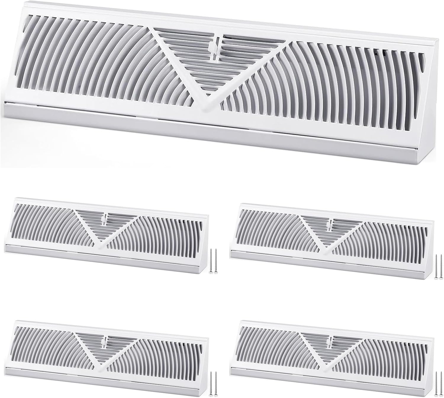 4 Pcs 18 Inch Baseboard Register (Duct Opening Size), Vent Covers for Home Floor Wall, Baseboard Air Covers Baseboard Vent Covers