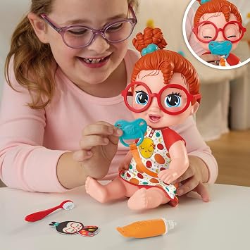 Baby Alive Lil Dreamer Dottie Doodle Sleepy Baby Doll Set, Red Hair, Fun Sleepover Theme, Preschool Toys for Girls & Boys 3 Years & Up