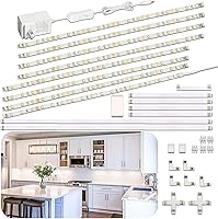 Vista 10 de WOBANE Kit de iluminación para debajo del gabinete, 8 barras de luz LED de 12 pulgadas, luces debajo de la encimera para cocina, armario