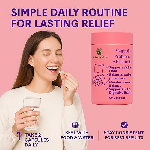 Miniatura 5 de Probiótico vaginal + prebiótico para mujeres  Apoya el equilibrio del pH, levadura y olor  con Lactobacillus rhamnosus, reuteri  Salud intestinal y