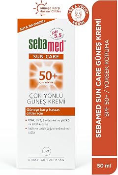 Sebamed Sun Care SPF 50+ UVA/UVB Filter وفيتامين E واقي شمسي ثلاثي عالي الحماية متعدد الاستخدامات 50 مل
