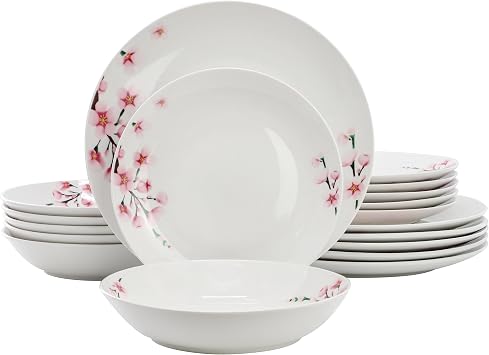 Elama Tamara 18 Piece Porcelain Dinnerware Set