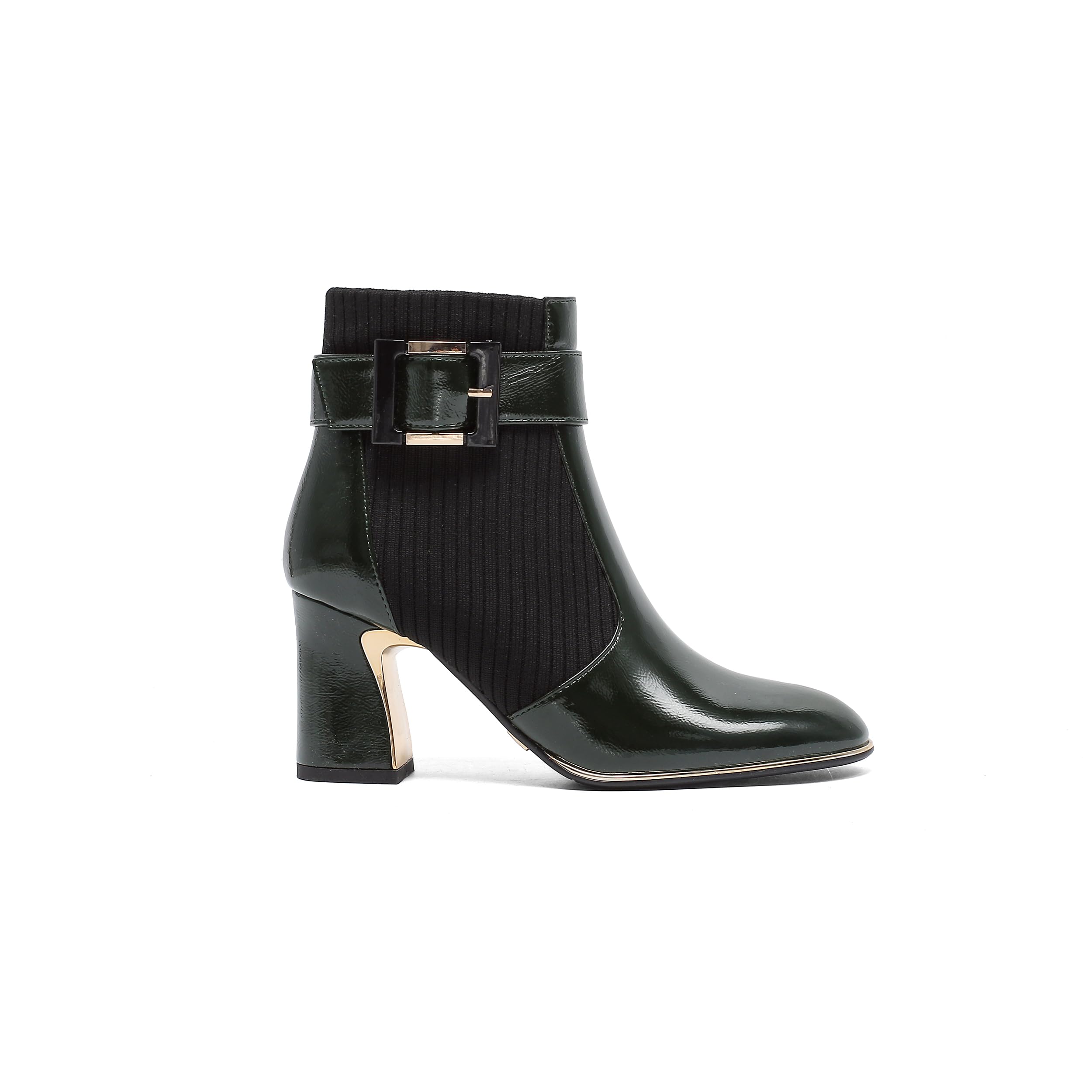 Ninety Union Tuscani Bootie Womens Ankle Boot with Round Toe and Ribbed Detailing Block Heel and Inside Zip