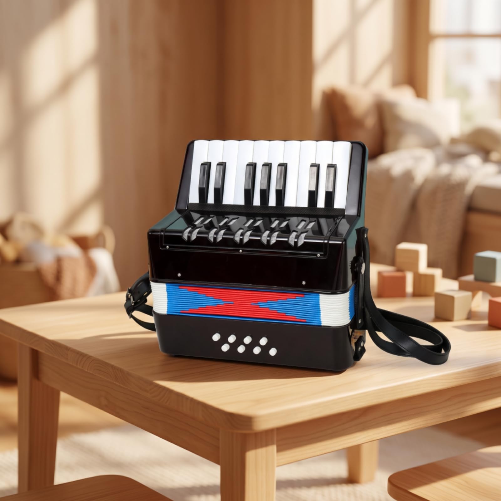 Acorón 17 Teclas Didáctico Acorón con Teclas Piano Mini Instrumento para Niños, Casa