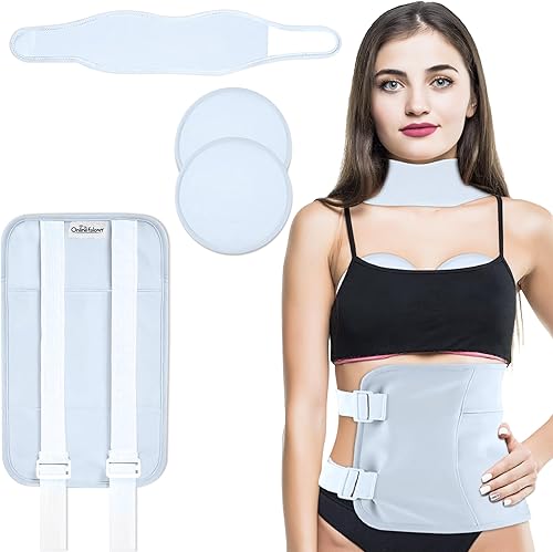 Paquete de aceite de ricino, paquete de 4 piezas reutilizables de algodón orgánico para cuello, cintura, pecho, rodilla, correa elástica ajustable,