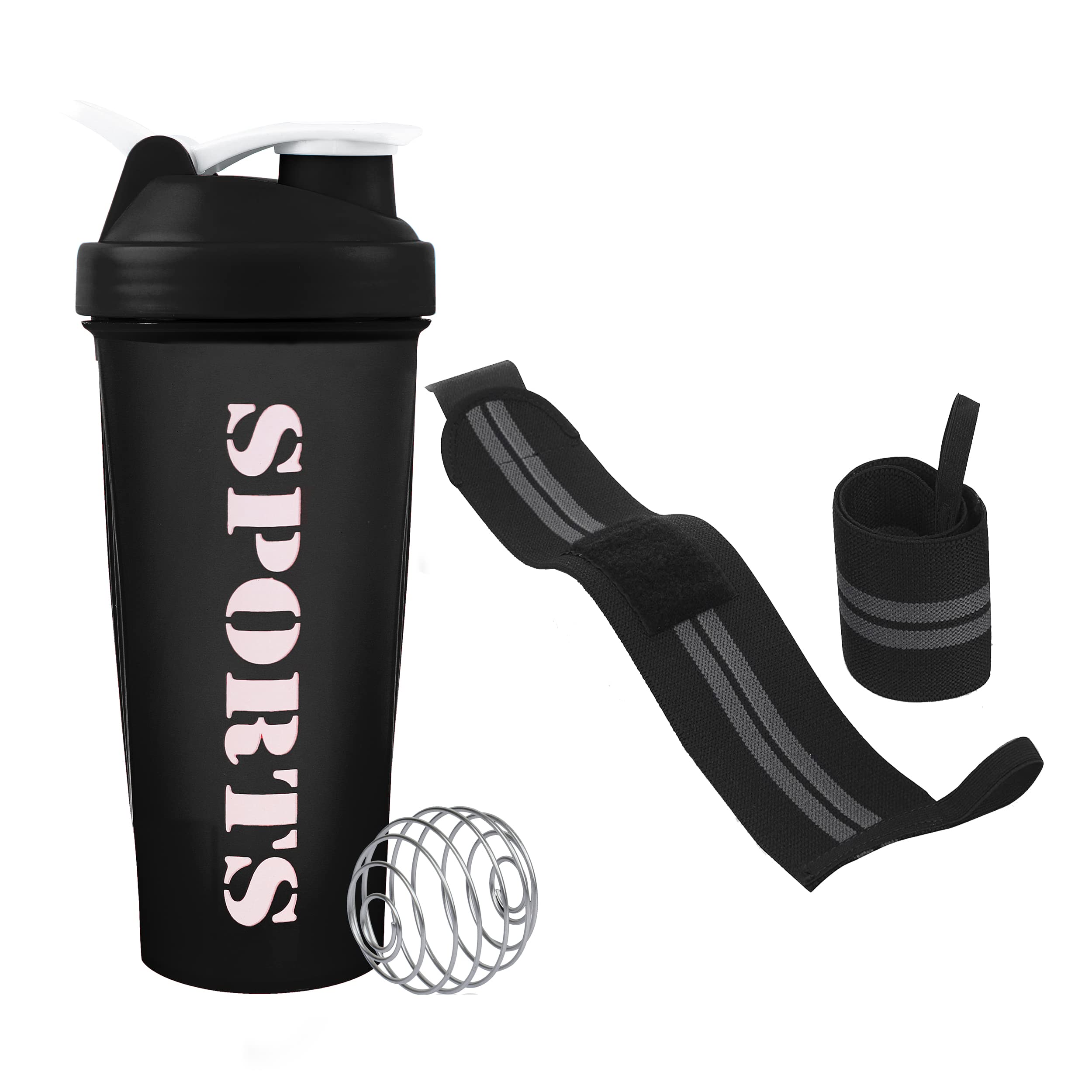 Shaker Bottle Plastic Protein Powder Shakers with Wrist Support Band for Workout & Exercise Shaker Bottle for Protein Gym Bottle with Shakers Pack of 2 (Protein Shaker Bottle with Wrist Support Band) (B0B517X4N2) Amazon Price History, Amazon Price Tracker