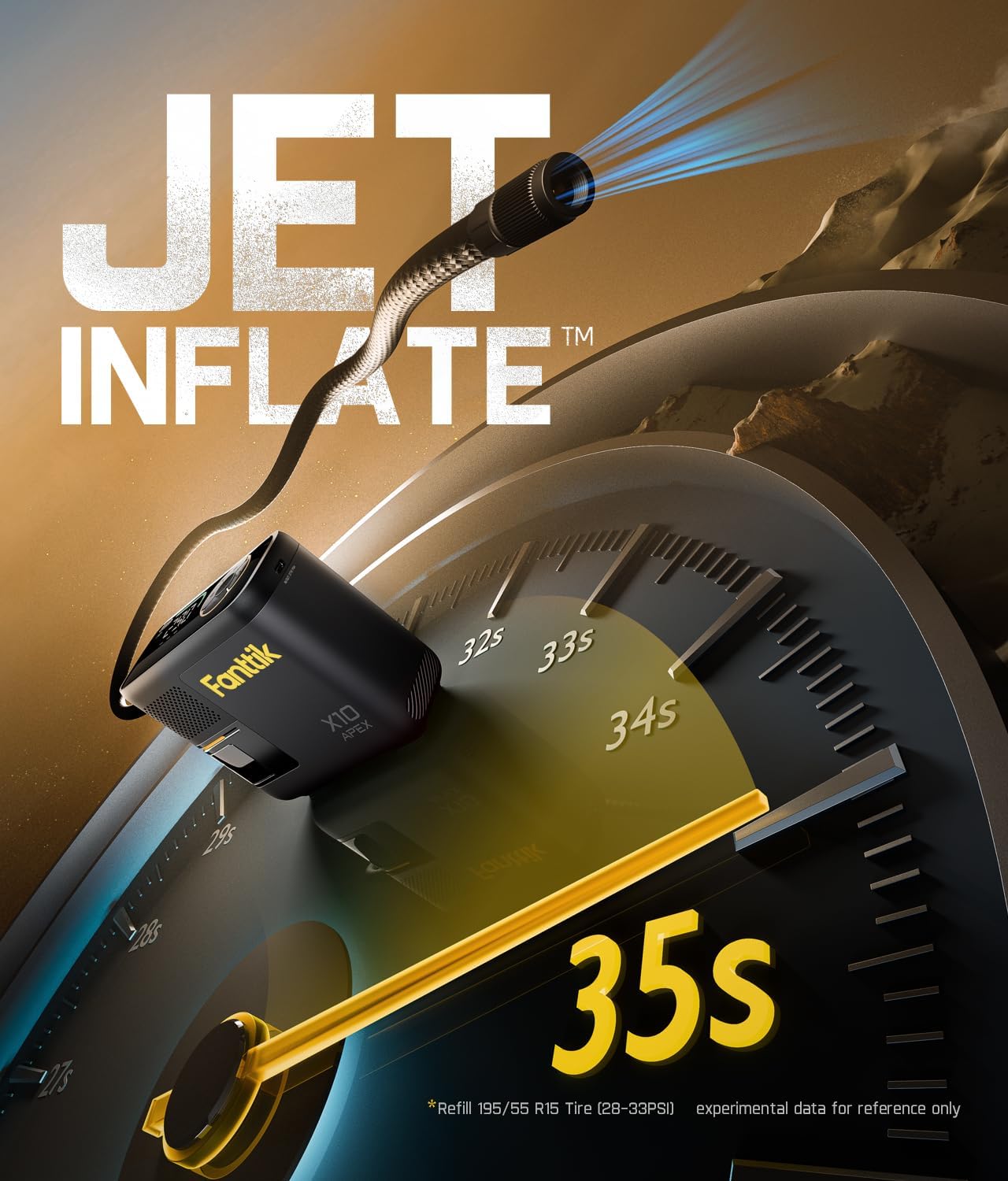 Fanttik X10 APEX Tire Inflator Portable Air Compressor, 35s Fast Inflation, 150 PSI Cordless Tire Inflator with Digital Pressure Gauge, Car Air Pump for MPV, SUV, Bikes, Motorcycles, Balls - Image 2