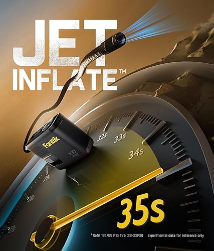 Miniatura 2 de Fanttik X10 APEX - Inflador de neumáticos portátil, inflado rápido de 35 segundos, inflador de neumáticos inalámbrico de 150 PSI con medidor de