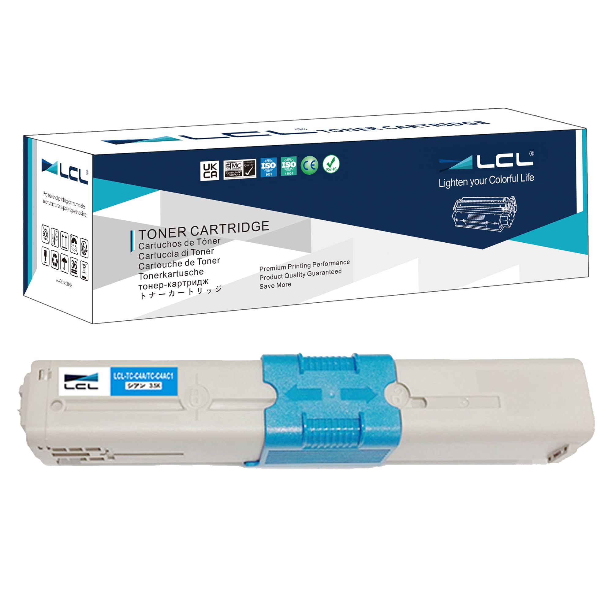 Amazon.co.jp: LCL OKI用 TC-C4A TC-C4AC1 (1パック シアン) 互換 