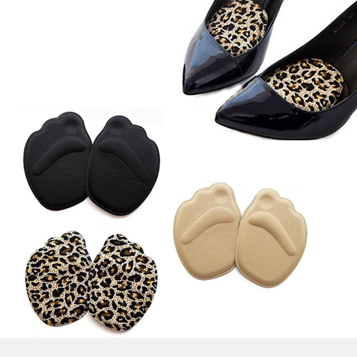 NUCARTUREForefoot Heel Insole for Women Heel Insert for Loose Shoes Forefoot Protector Cushion Pads for High Heels (3 Pair)