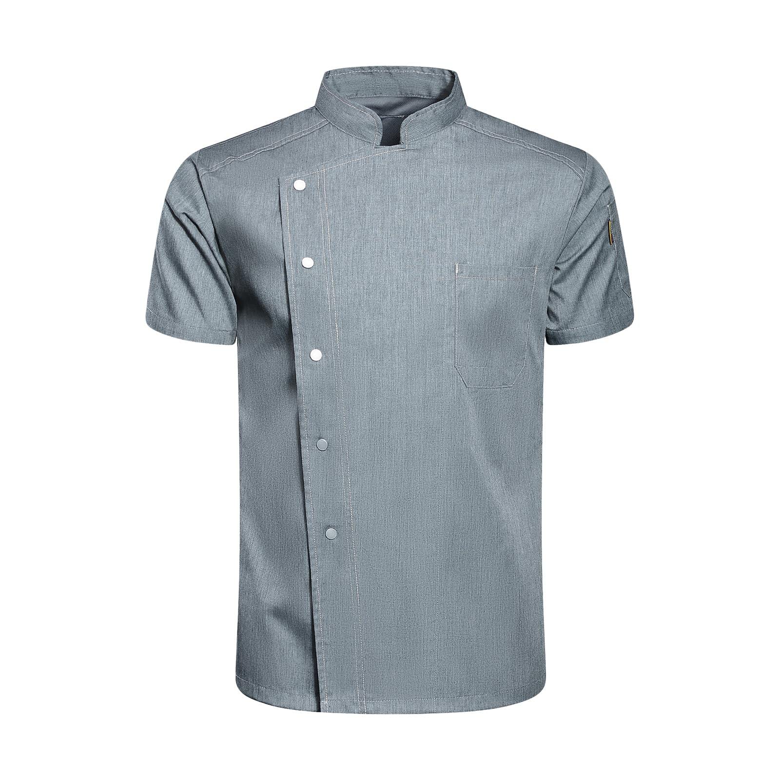 Chaqueta de Chef Unisex Uniforme Cocina Botón Liviana Bolsillo Práctico Flexibilidad Ajuste Cómodo Adecuada para Restaurante Hotel Panadería